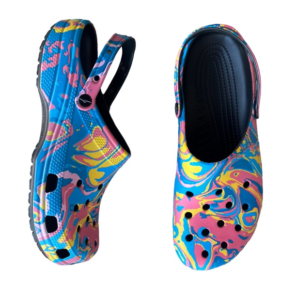 NWT Diplo X Crocs Limited Edition Rare Swirl Tie Dye Multicolored Crocs Clog - Picture 6 of 6